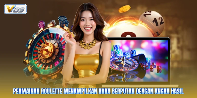 Permainan roulette menampilkan roda berputar dengan angka hasil