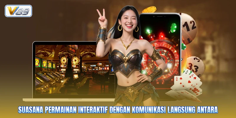 Suasana permainan interaktif dengan komunikasi langsung antara